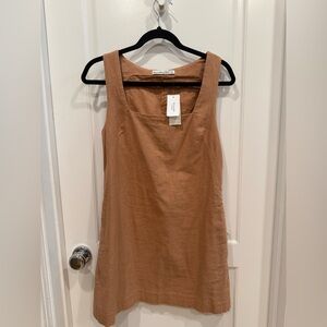 Abercrombie & Fitch Linen Blend Shift Dress size Small New with Tags Brown/Tan
